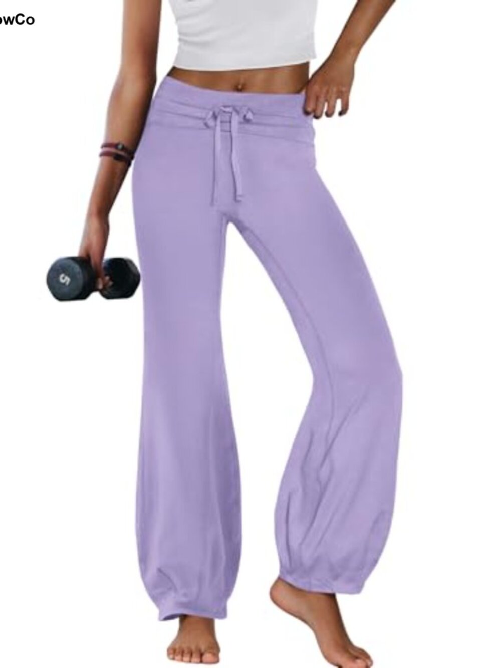 Fold Over Yoga Pants Pilates Wide Leg Athletic Leggings Women High Waist